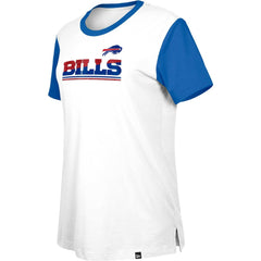 Buffalo Bills New Era Women's Third Down Colorblock T-Shirt - White/Royal - NFL