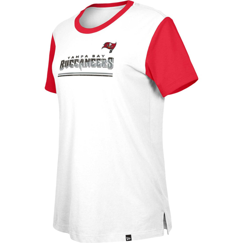 Tampa Bay Buccaneers New Era Women's Third Down Colorblock T-Shirt - White/Red - NFL