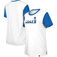 Indianapolis Colts New Era Women's Third Down Colorblock T-Shirt - White/Royal - NFL