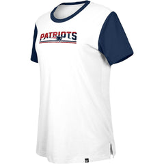 New England Patriots New Era Women's Third Down Colorblock T-Shirt - White/Navy - NFL