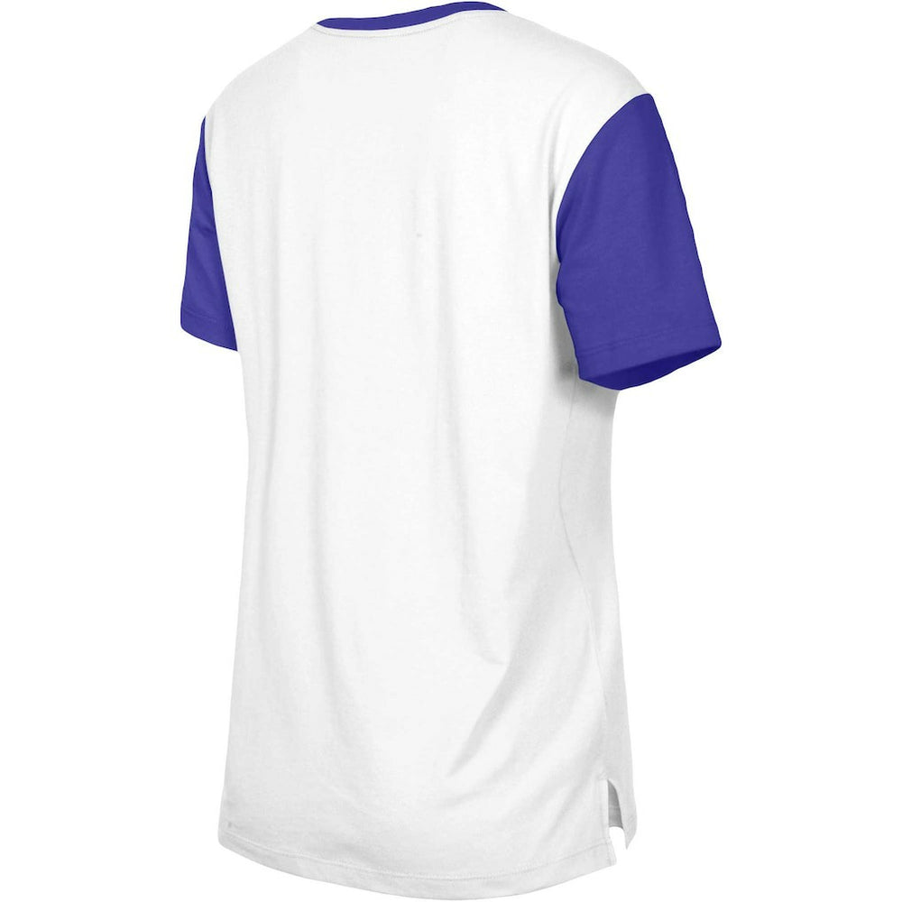 Baltimore Ravens New Era Women's Third Down Colorblock T-Shirt - White/Purple - NFL