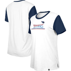 Tennessee Titans New Era Women's Third Down Colorblock T-Shirt - White/Navy - NFL