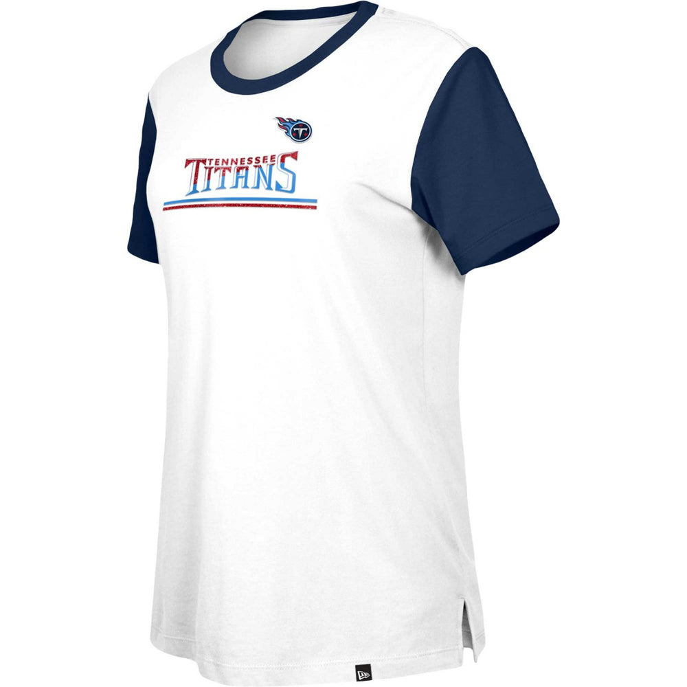 Tennessee Titans New Era Women's Third Down Colorblock T-Shirt - White/Navy - NFL