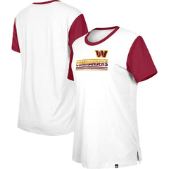 Washington Commanders New Era Women's Third Down Colorblock T-Shirt - White/Burgundy - NFL