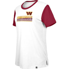 Washington Commanders New Era Women's Third Down Colorblock T-Shirt - White/Burgundy - NFL
