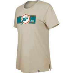 Miami Dolphins New Era Women's Third Down Historic T-Shirt - Tan - NFL