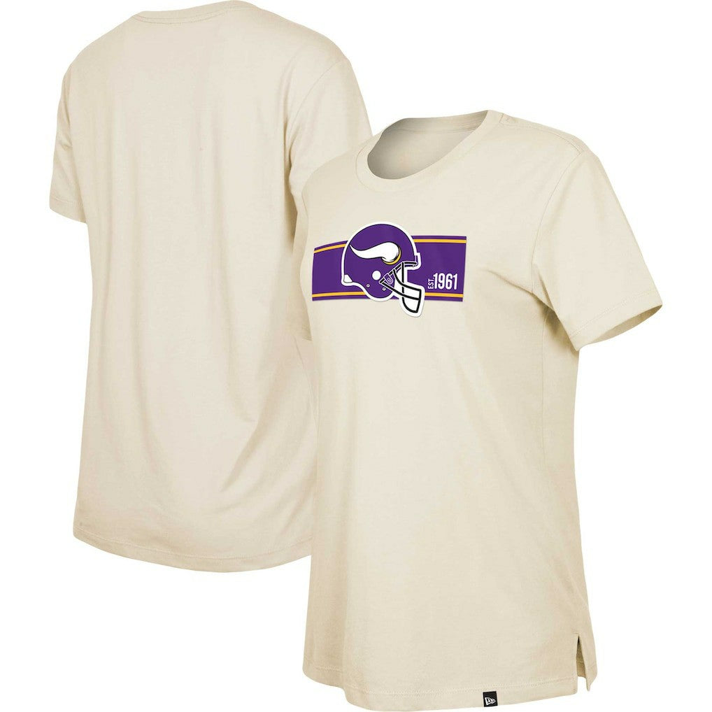 Minnesota Vikings New Era Women's Third Down Historic T-Shirt - Tan - NFL