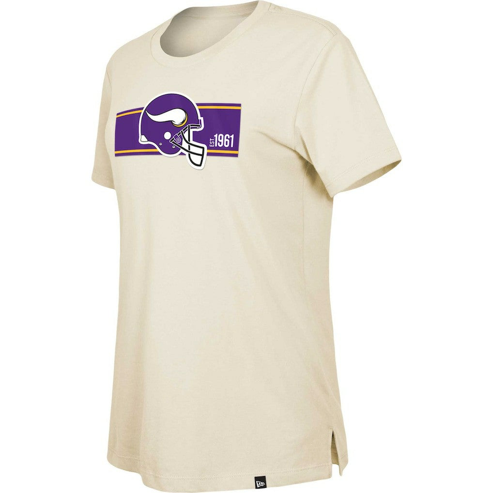 Minnesota Vikings New Era Women's Third Down Historic T-Shirt - Tan - NFL