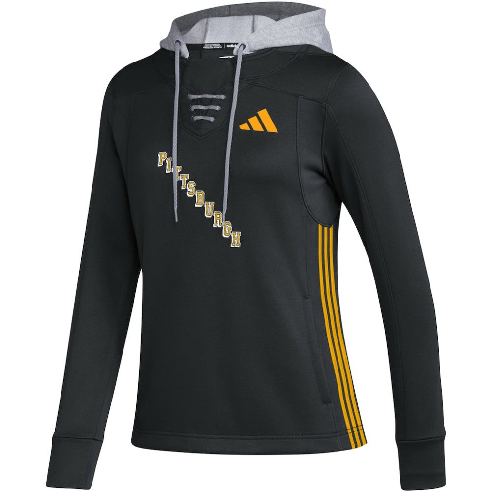 Pittsburgh Penguins adidas Women's Refresh Skate Lace AEROREADY Pullover Hoodie - Black | Adidas sale