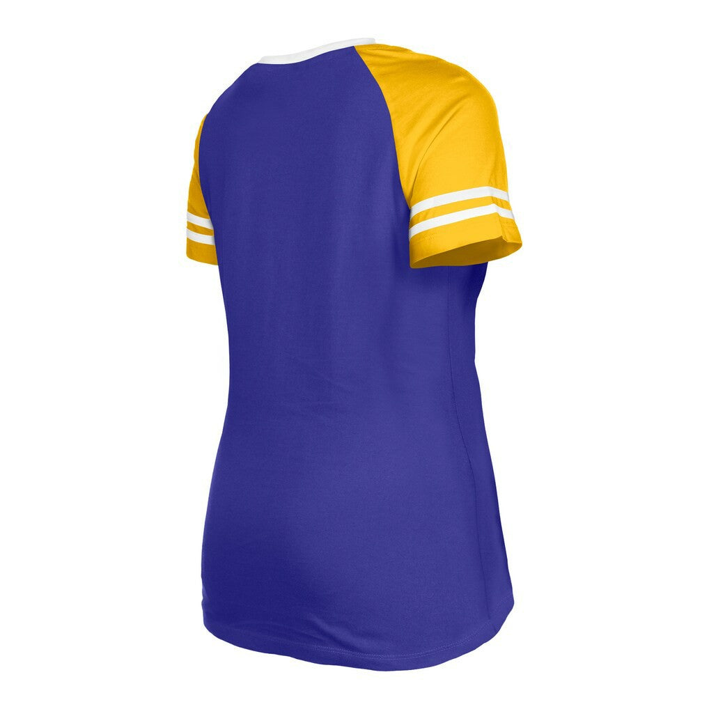 Minnesota Vikings New Era Women's Raglan Lace-Up T-Shirt - Purple - NFL