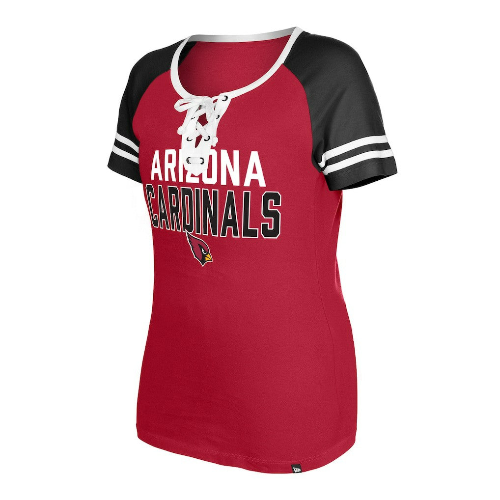 Arizona Cardinals New Era Women's Raglan Lace-Up T-Shirt - Cardinal - NFL