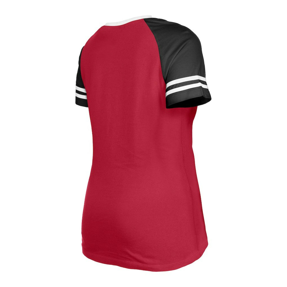Arizona Cardinals New Era Women's Raglan Lace-Up T-Shirt - Cardinal - NFL