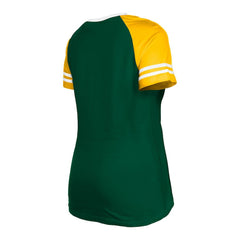 Green Bay Packers New Era Women's Raglan Lace-Up T-Shirt - Green - NFL