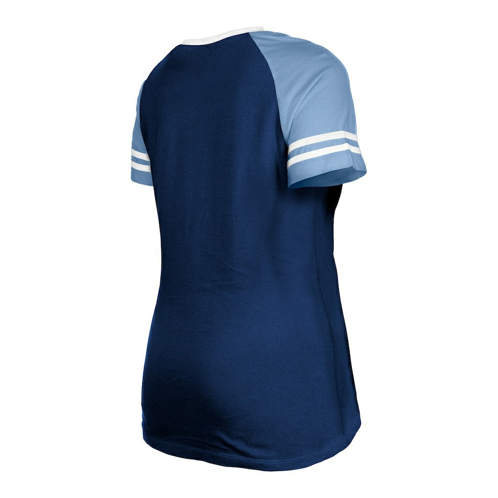 Tennessee Titans New Era Women's Raglan Lace-Up T-Shirt - Navy - NFL