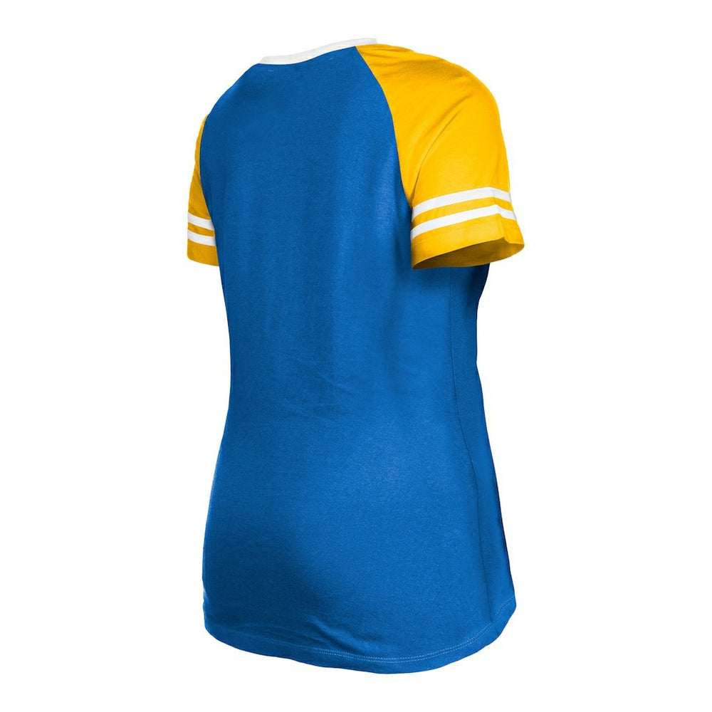 Los Angeles Rams New Era Women's Raglan Lace-Up T-Shirt - Royal - NFL
