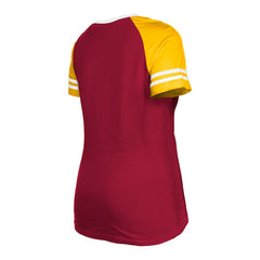 Washington Commanders New Era Women's Raglan Lace-Up T-Shirt - Burgundy - NFL