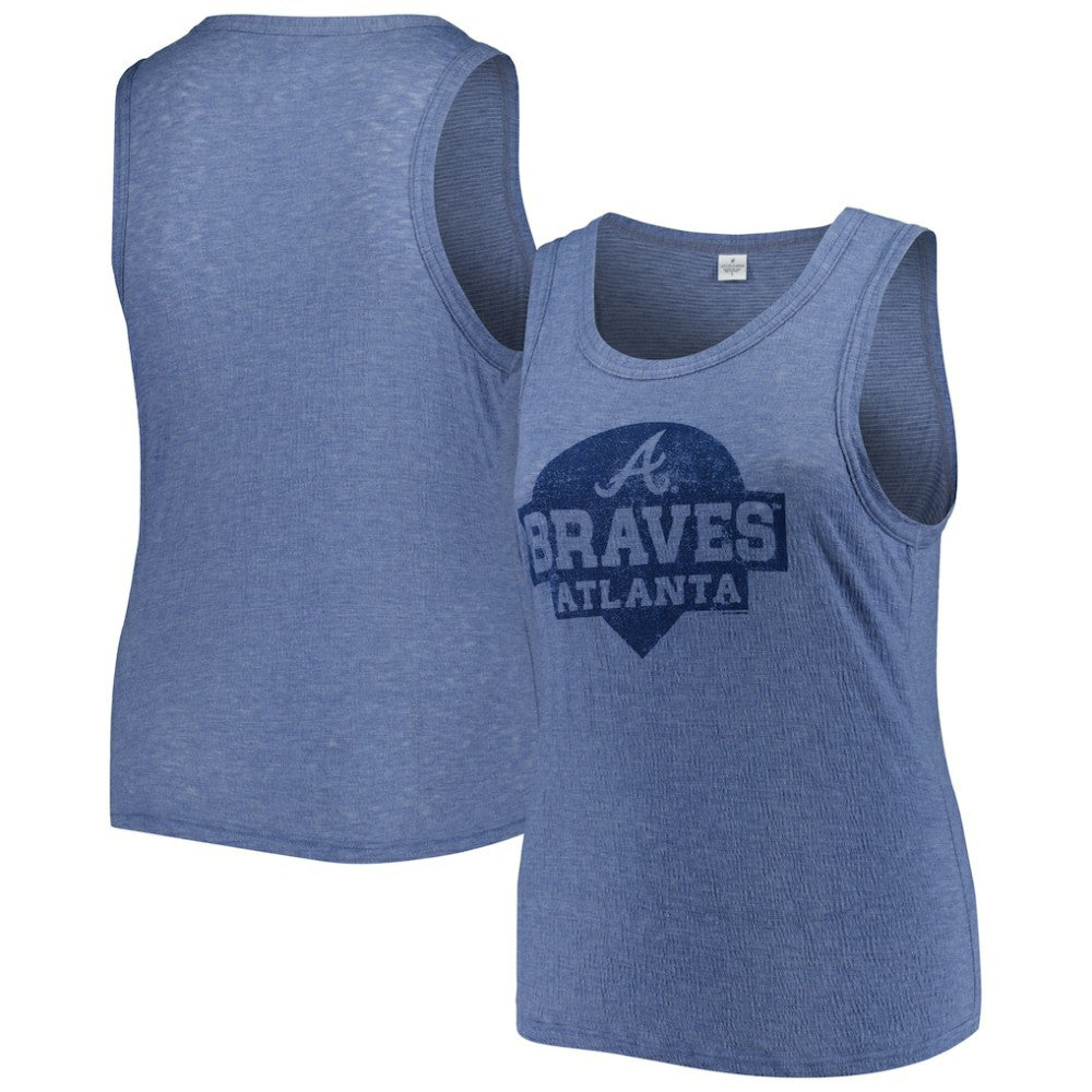 Atlanta Braves Soft as a Grape Women's Plus Size High Neck Tri-Blend Tank Top for sale