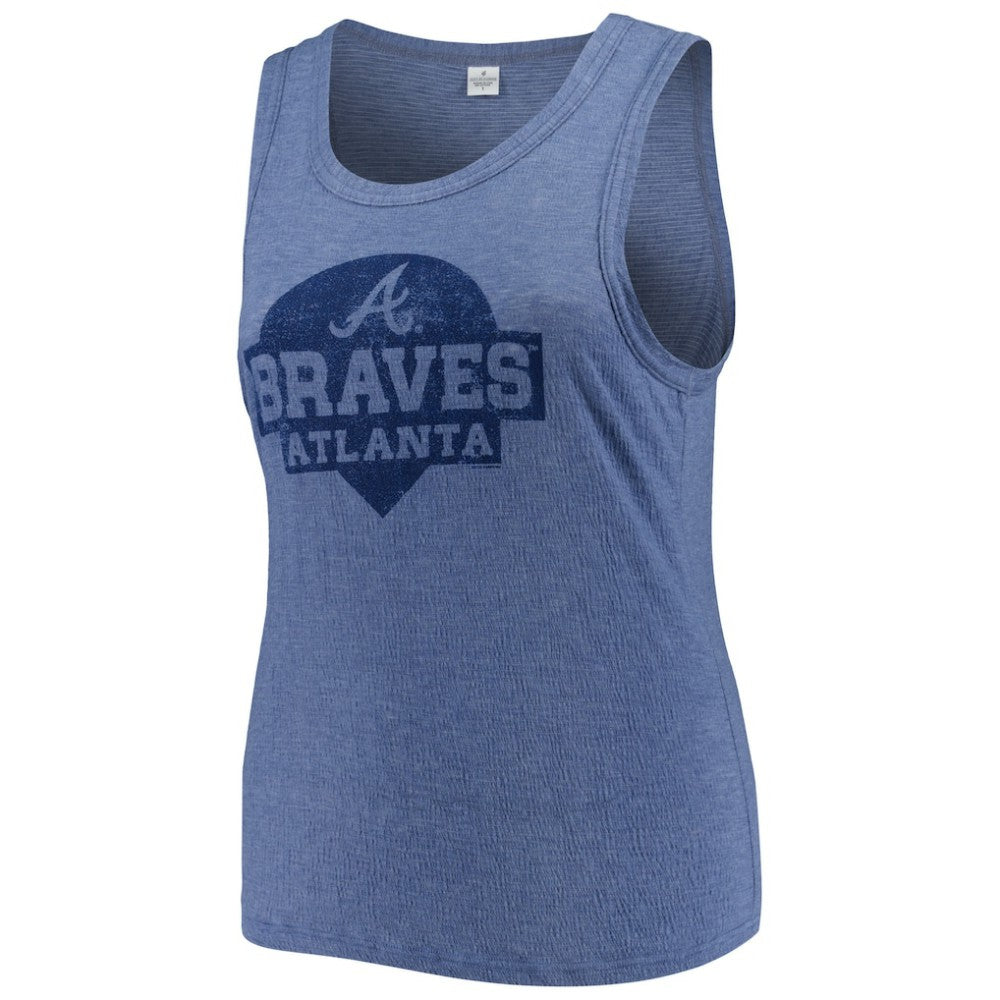 Atlanta Braves Soft as a Grape Women's Plus Size High Neck Tri-Blend Tank Top for sale