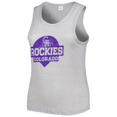 Colorado Rockies Soft as a Grape Women's Plus Size High Neck Tri-Blend Tank Top Discount