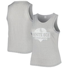 Chicago White Sox Soft as a Grape Women's Plus Size High Neck Tri-Blend Tank Top for sale