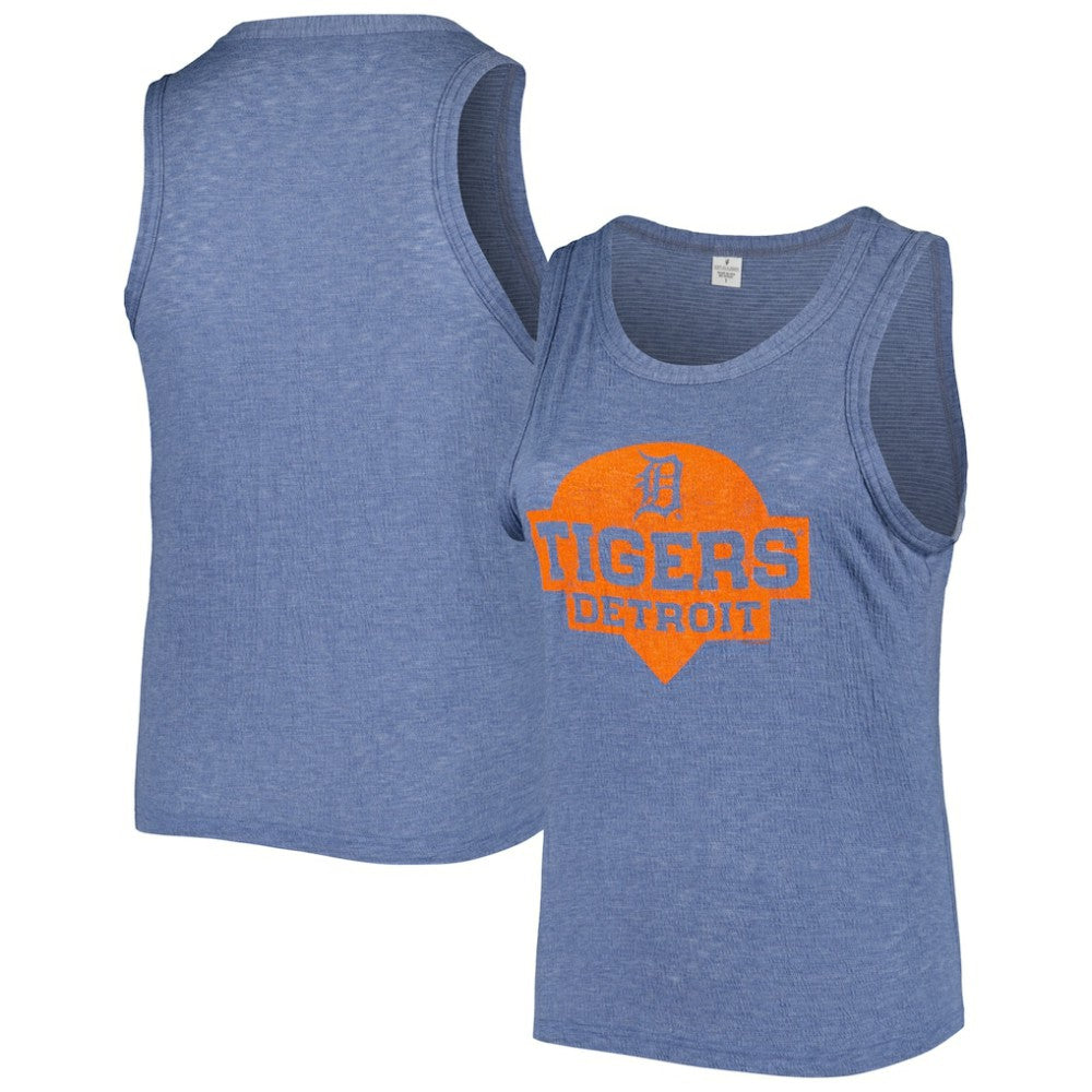 Detroit Tigers Soft as a Grape Women's Plus Size High Neck Tri-Blend Tank Top Sale