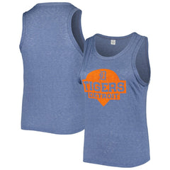 Detroit Tigers Soft as a Grape Women's Plus Size High Neck Tri-Blend Tank Top Sale