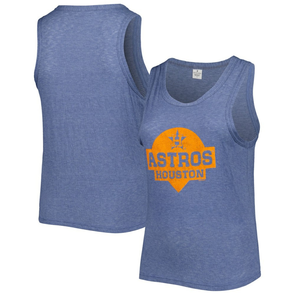 Houston Astros Soft as a Grape Women's Plus Size High Neck Tri-Blend Tank Top Sale