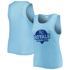 Kansas City Royals Soft as a Grape Women's Plus Size High Neck Tri-Blend Tank Top Online