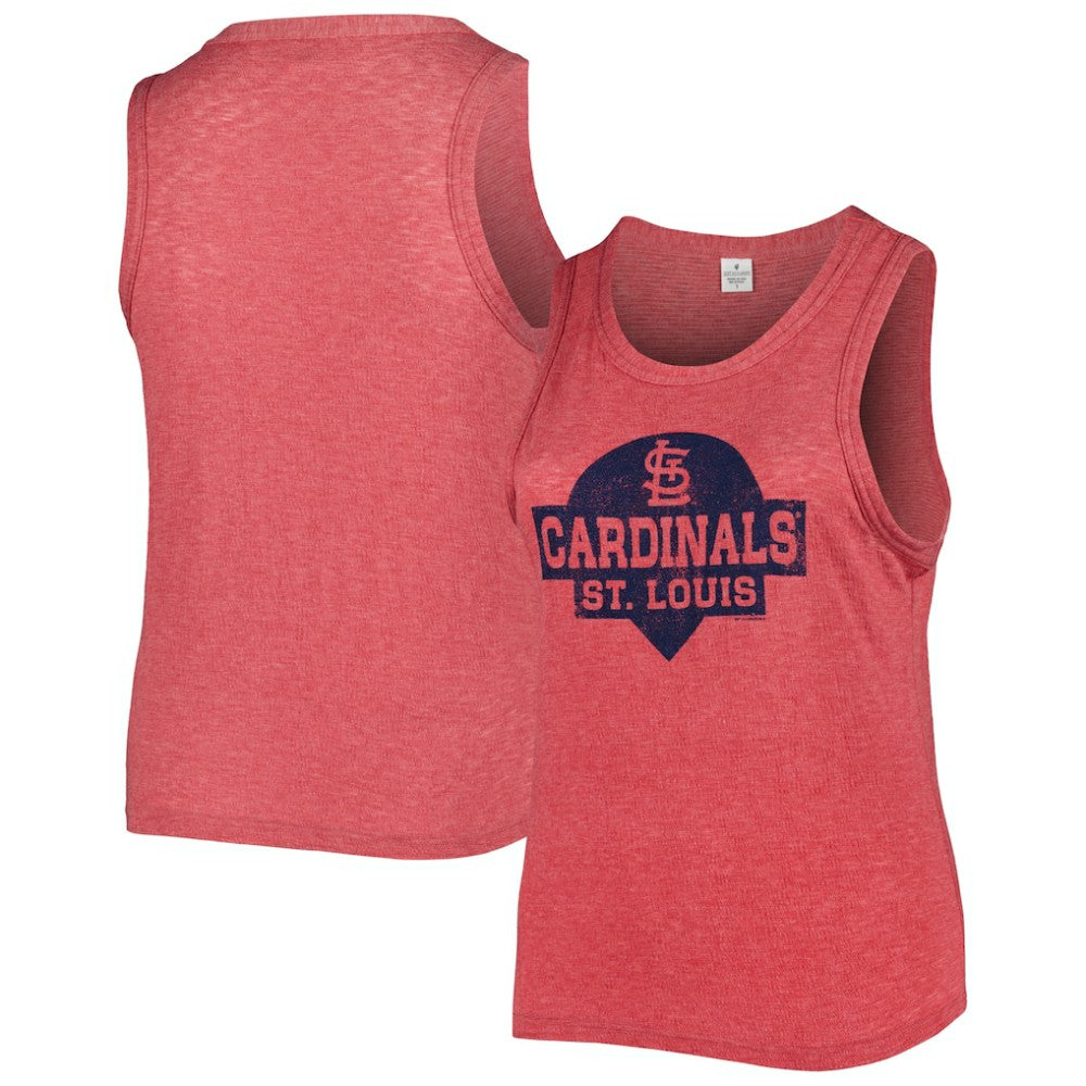 St. Louis Cardinals Soft as a Grape Women's Plus Size High Neck Tri-Blend Tank Top Outlet
