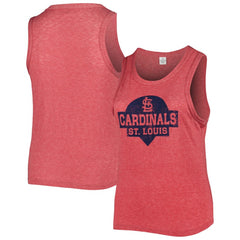 St. Louis Cardinals Soft as a Grape Women's Plus Size High Neck Tri-Blend Tank Top Outlet