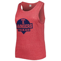 Texas Rangers Soft as a Grape Women's Plus Size High Neck Tri-Blend Tank Top Discount