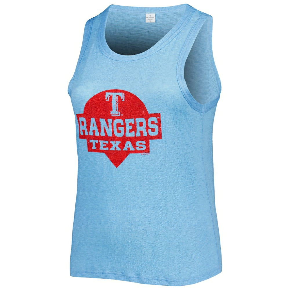 Texas Rangers Soft as a Grape Women's Plus Size High Neck Tri-Blend Tank Top Online
