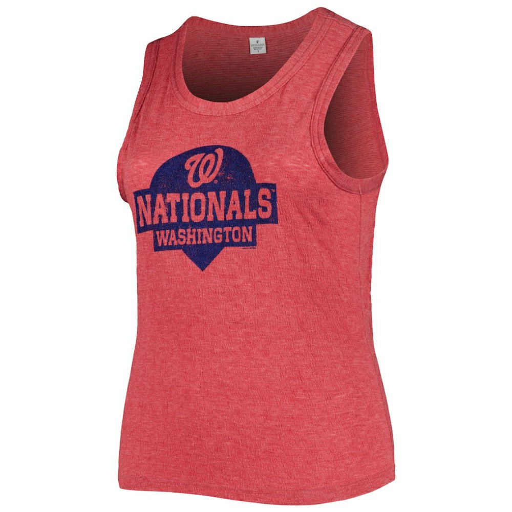 Washington Nationals Soft as a Grape Women's Plus Size High Neck Tri-Blend Tank Top Sale