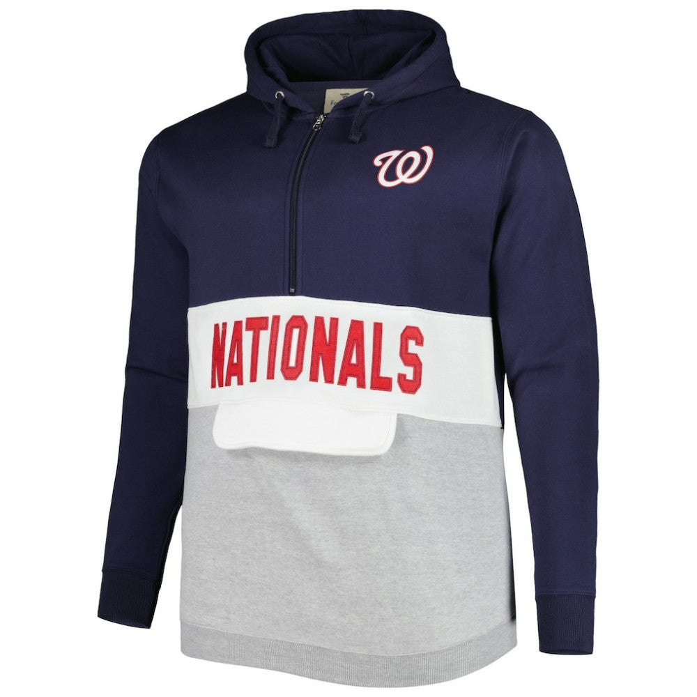 Washington Nationals Big & Tall Fleece Half-Zip Hoodie Outlet