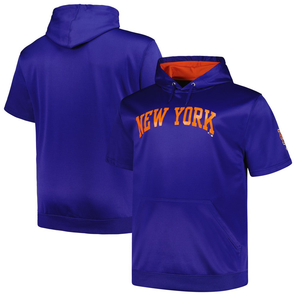 New York Mets Profile Big & Tall Contrast Short Sleeve Pullover Hoodie Discount