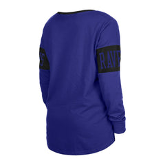 Baltimore Ravens New Era Women's Lace-Up Notch Neck Long Sleeve T-Shirt - Black - NFL