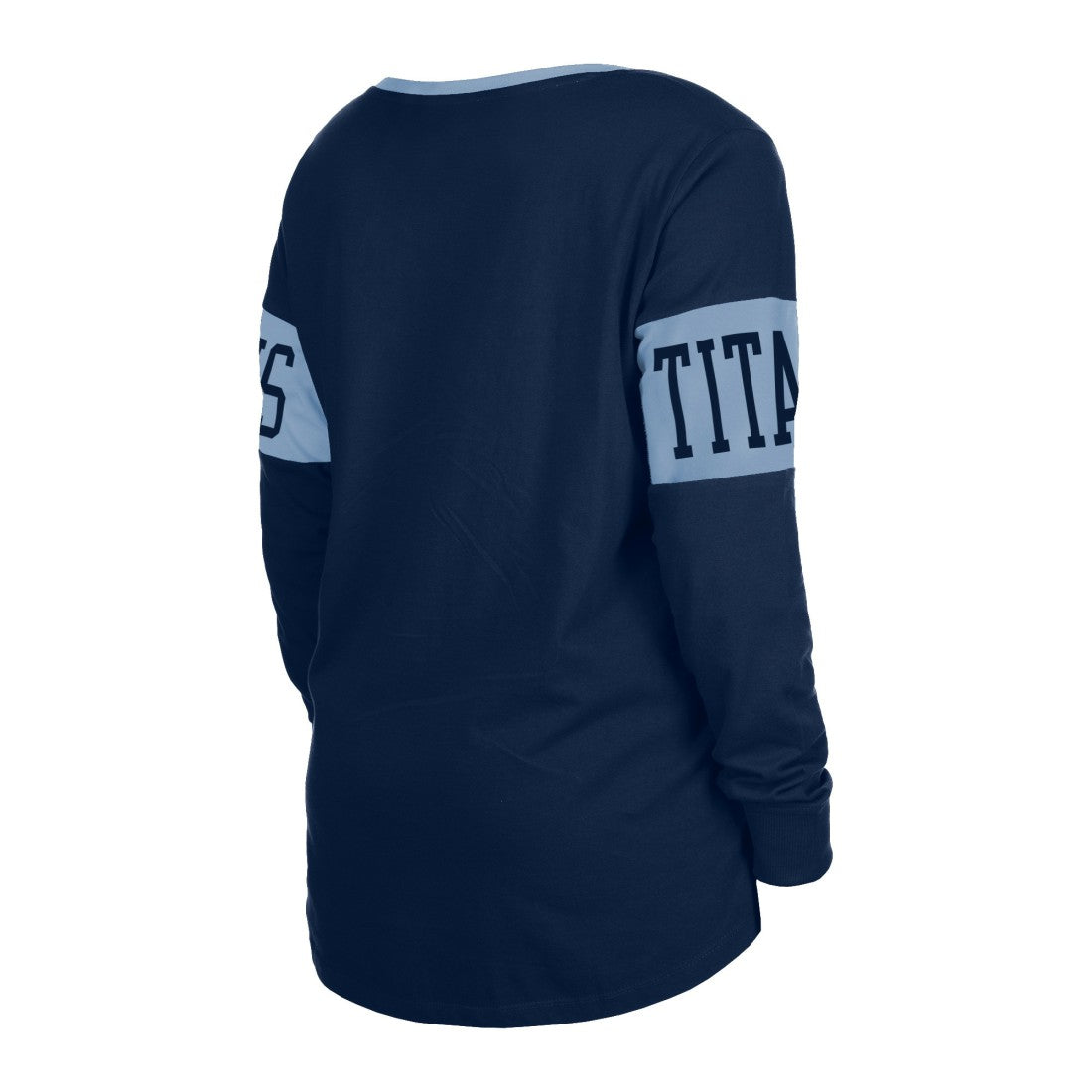 Tennessee Titans New Era Women's Lace-Up Notch Neck Long Sleeve T-Shirt - Navy - NFL