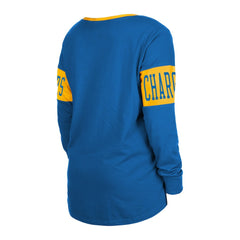 Los Angeles Chargers New Era Women's Lace-Up Notch Neck Long Sleeve T-Shirt - Royal - NFL