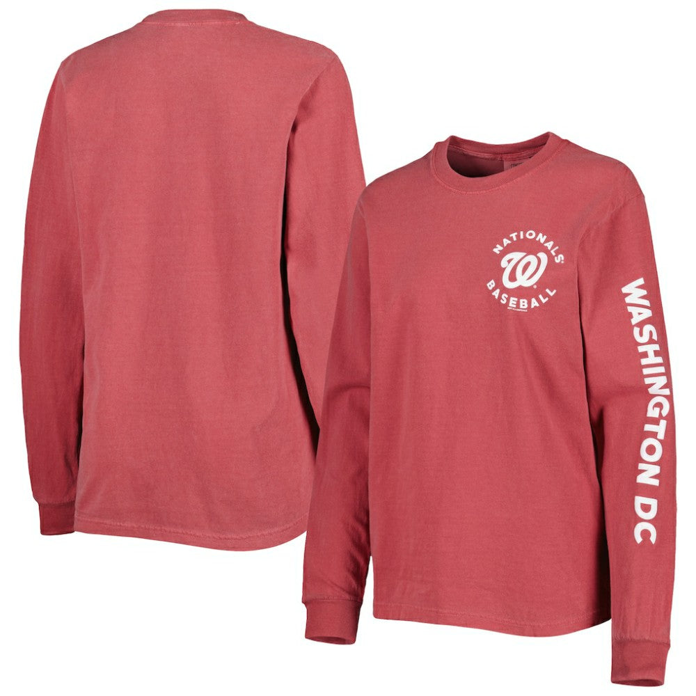 Washington Nationals Soft as a Grape Women's Team Pigment Dye Long Sleeve T-Shirt Online