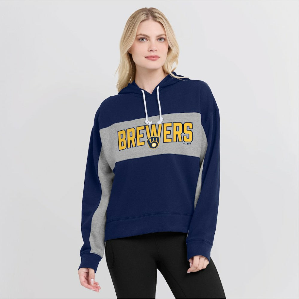 Milwaukee Brewers Fanatics Women's Filled Stat Sheet Pullover Hoodie Sale