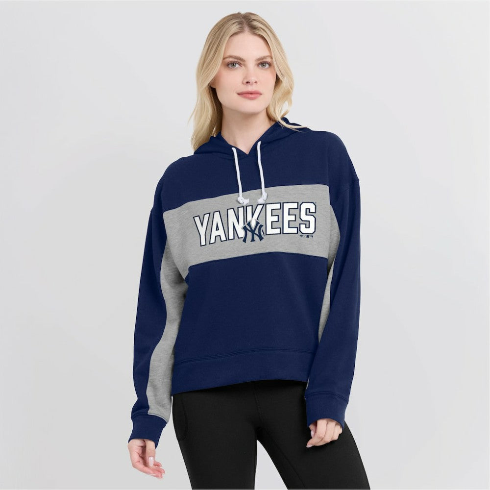 New York Yankees Fanatics Women's Filled Stat Sheet Pullover Hoodie Outlet