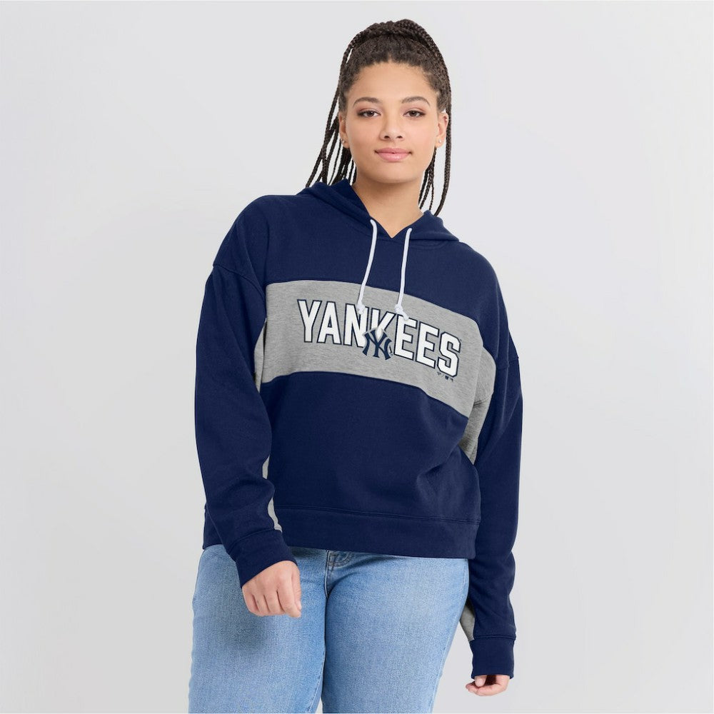 New York Yankees Fanatics Women's Filled Stat Sheet Pullover Hoodie Outlet