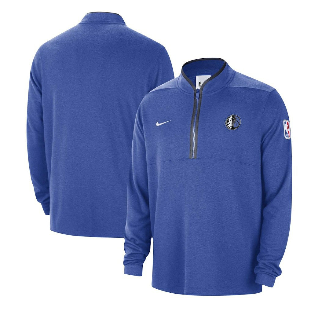 Nike Dallas Mavericks Authentic Performance Half-Zip Jacket Blue