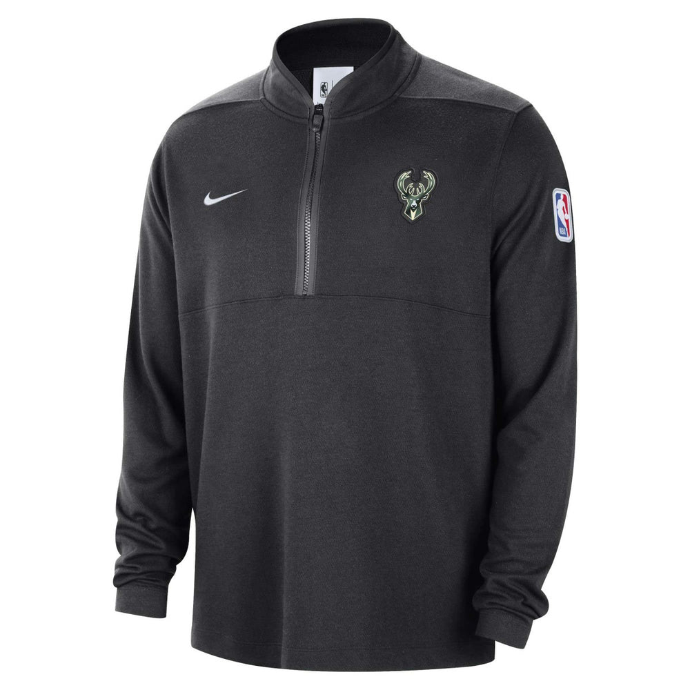 Nike Milwaukee Bucks Authentic Performance Half-Zip Jacket Black