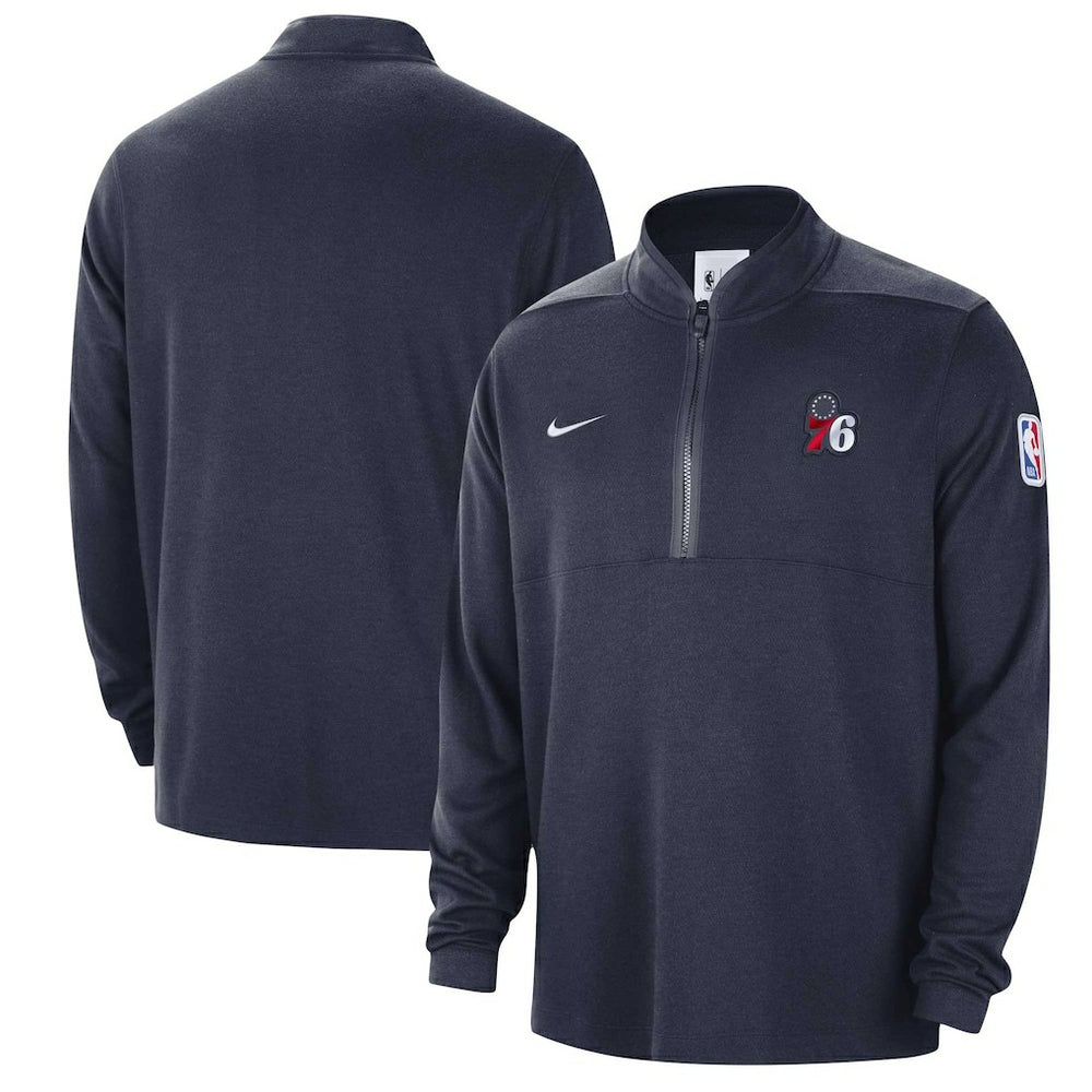 Nike Philadelphia 76ers Authentic Performance Half-Zip Jacket Navy