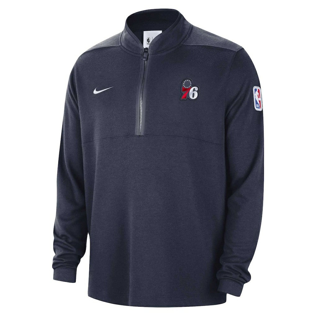 Nike Philadelphia 76ers Authentic Performance Half-Zip Jacket Navy