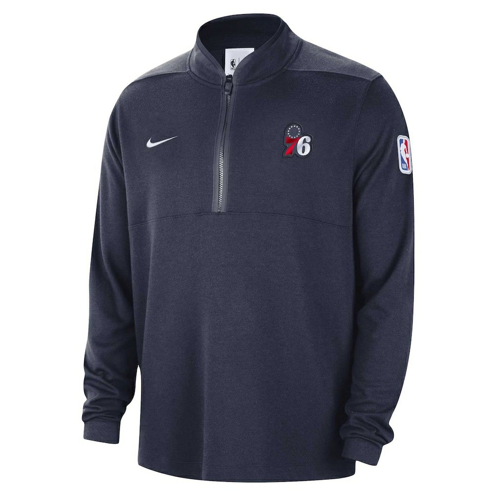 Nike Philadelphia 76ers Authentic Performance Half-Zip Jacket Navy