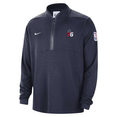 Nike Philadelphia 76ers Authentic Performance Half-Zip Jacket Navy