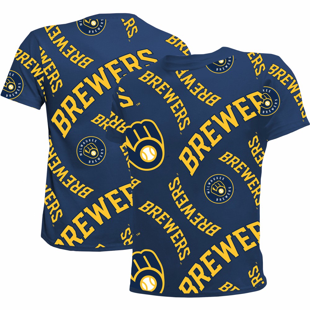 Milwaukee Brewers Stitches Youth Allover Team T-Shirt Online