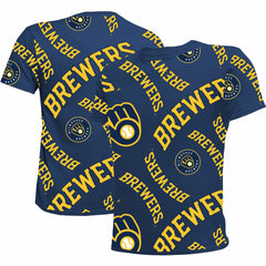 Milwaukee Brewers Stitches Youth Allover Team T-Shirt Online